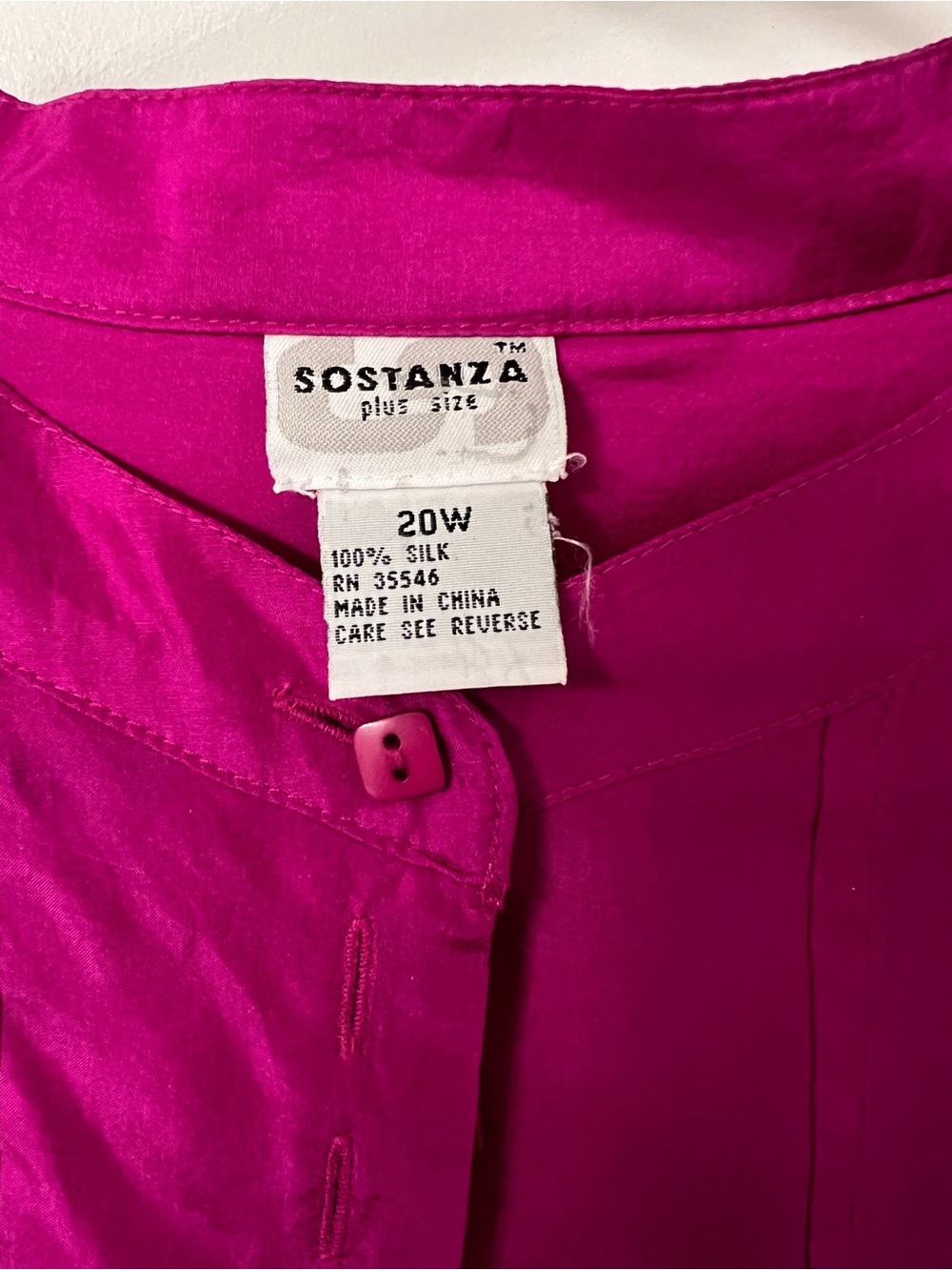 Magenta 100% Silk Blouse - Picture 2 of 2